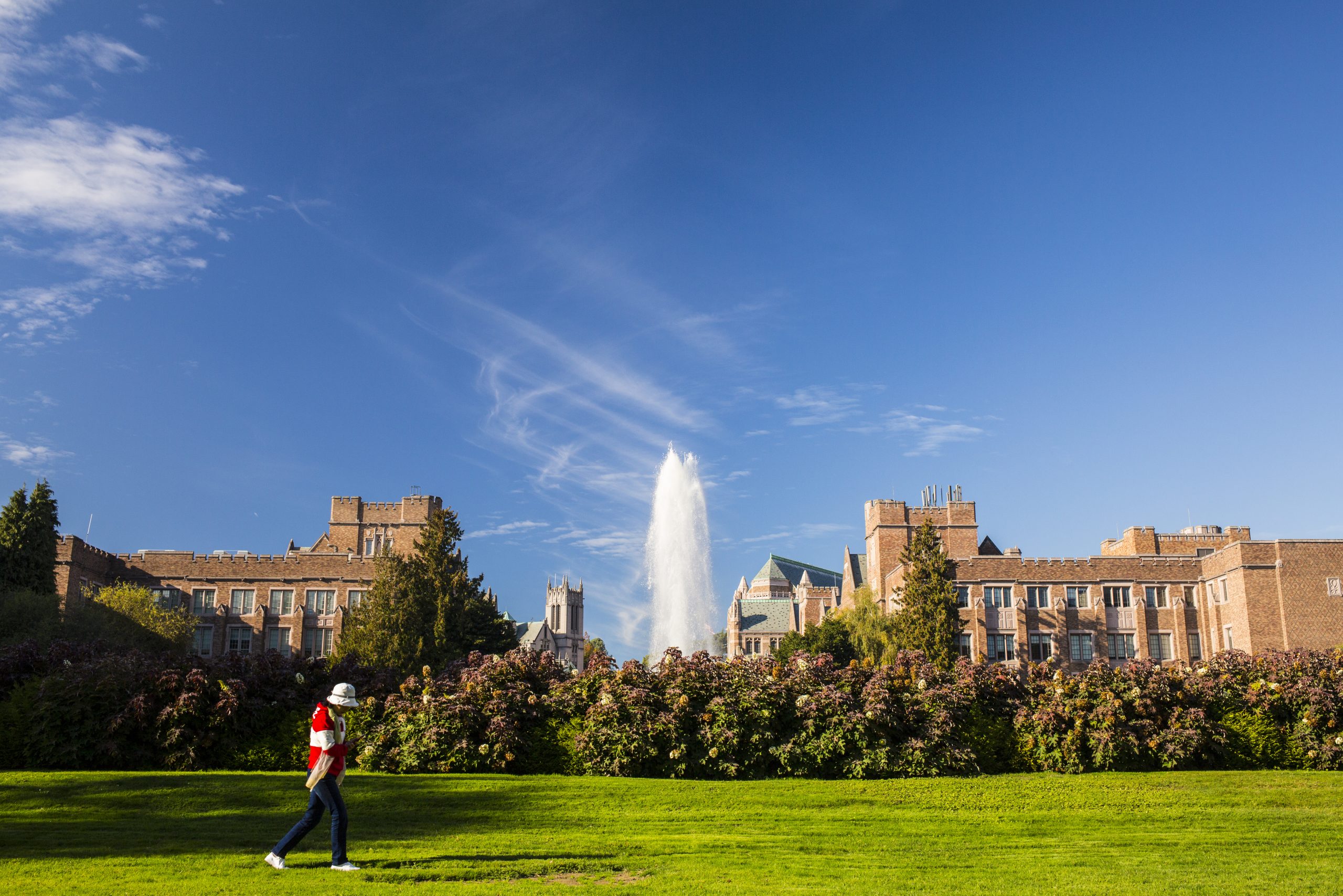 UW Campus is in full color during a sunny fall day